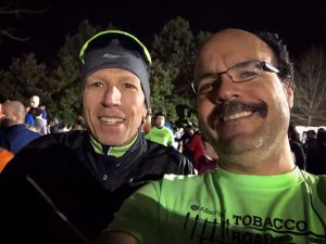 Carlos Candelaria and BD Schler at the Tobacco Road Marathon