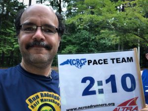 Carlos Candelaria at NCRCR Classic with 2:10 pacer group