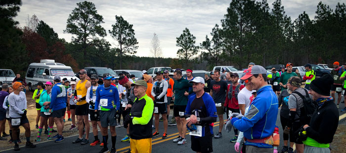 Derby 50k runners Starting area view