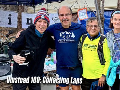 Umstead 100 2026, photo of Carlos Candelaria with pacers for the blog post